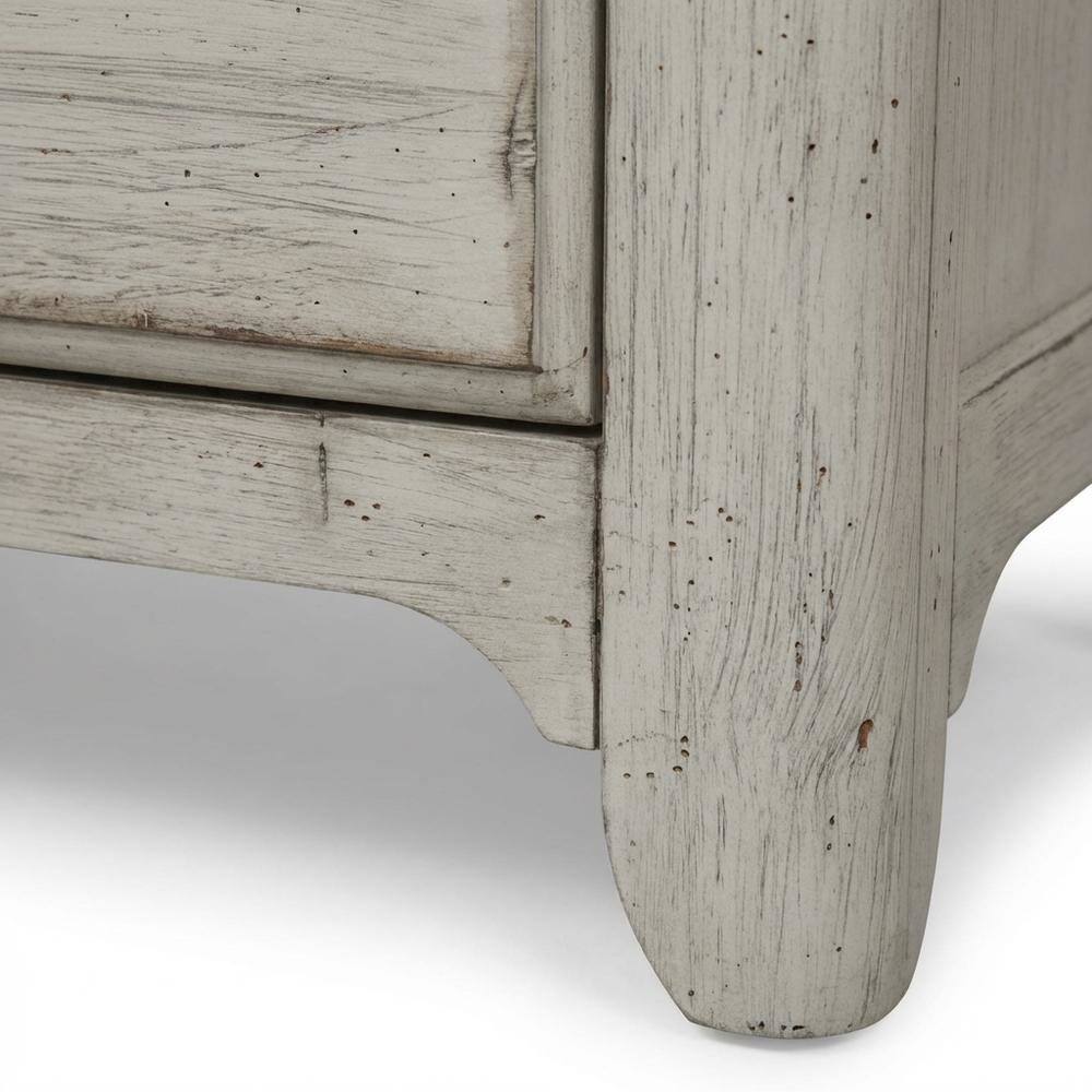 Left. Starlight Canyon Home - White Farmhouse Nightstand with Charging Station and Storage - White.