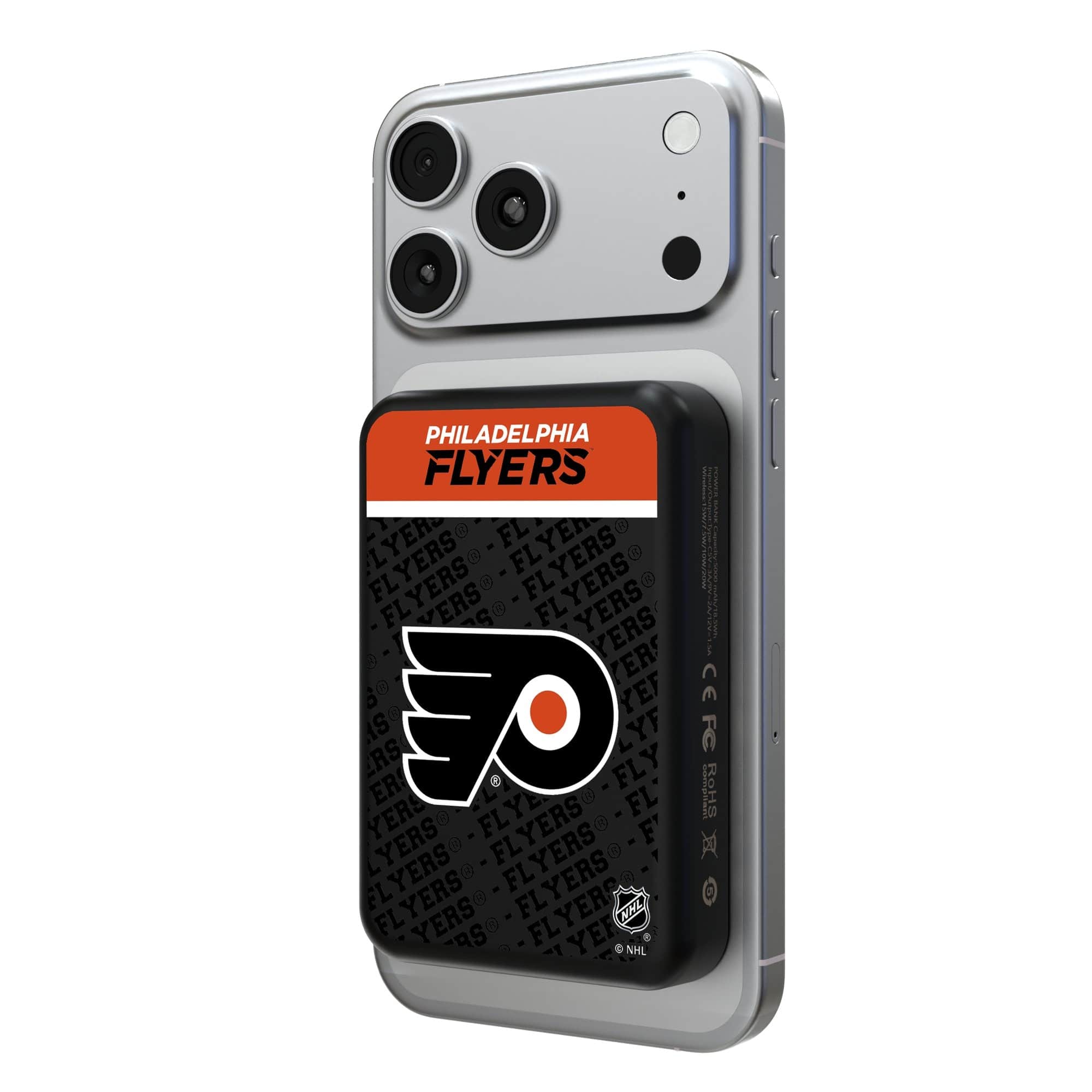 Keyscaper - Philadelphia Flyers Endzone Plus Wireless Power Bank - Multicolor