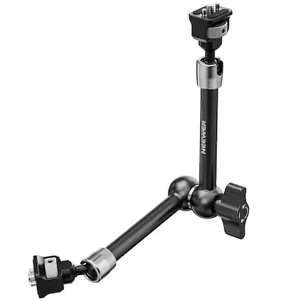 Front. Neewer - 11" Articulating Magic Arm with 360° Ball Heads, ARRI Pins, ST16 - Black.