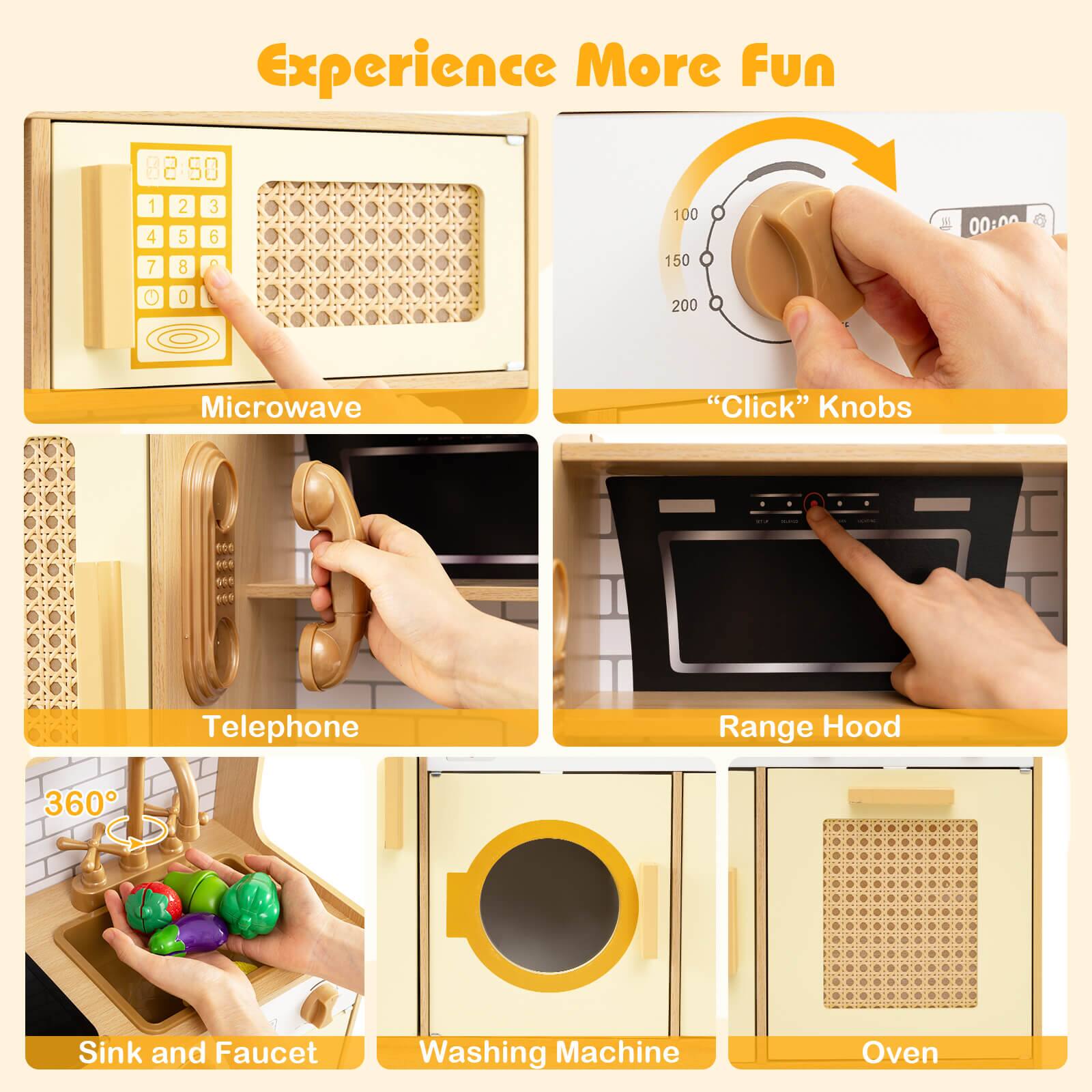 Experience More Fun

- Microwave
- "Click" Knobs
- Telephone
- Range Hood
- Sink and Faucet
- Washing Machine
- Oven