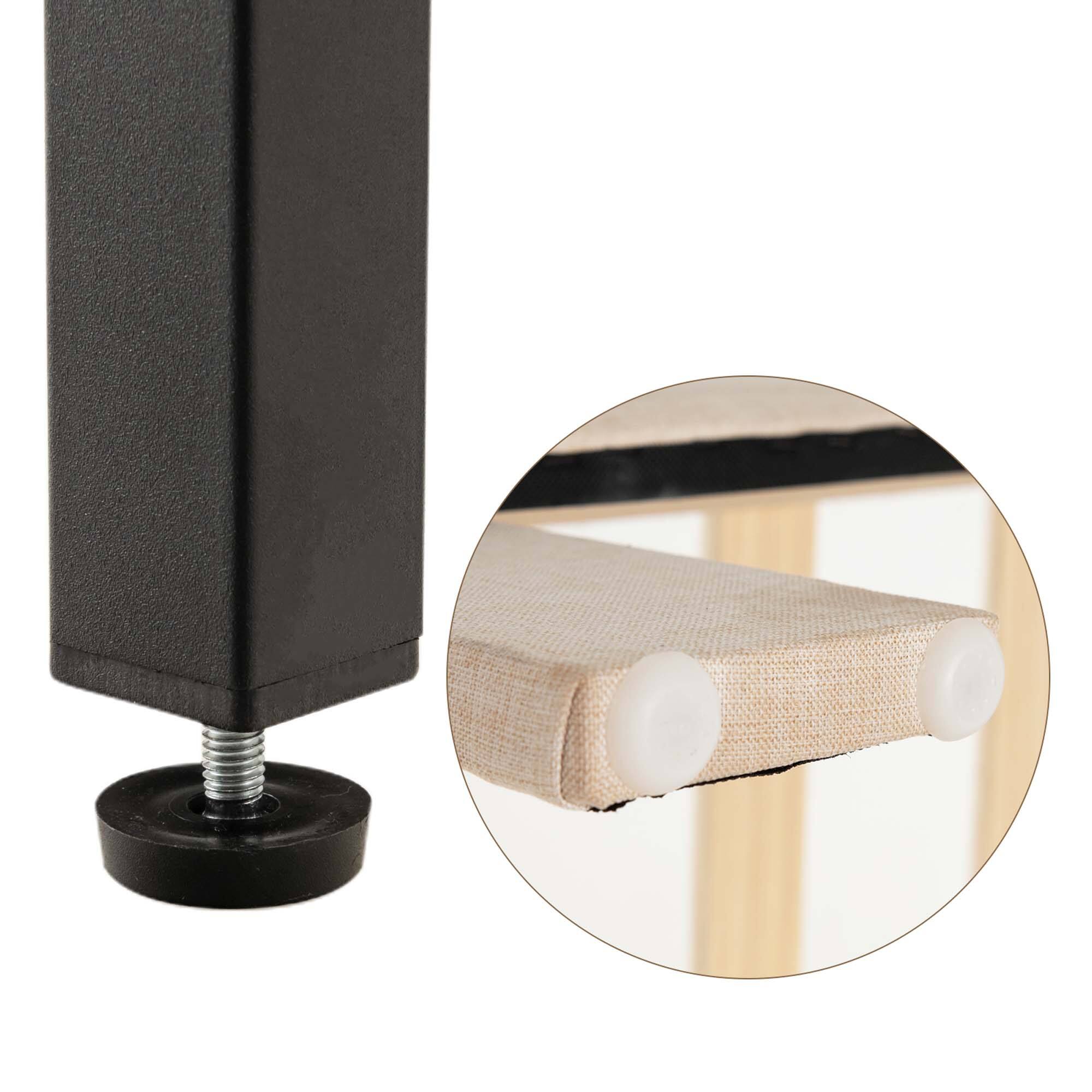 Alt View 10. Costway - Costway Queen Upholstered Platform Bed Frame Button-Tufted Headboard Mattress Foundation - Beige.