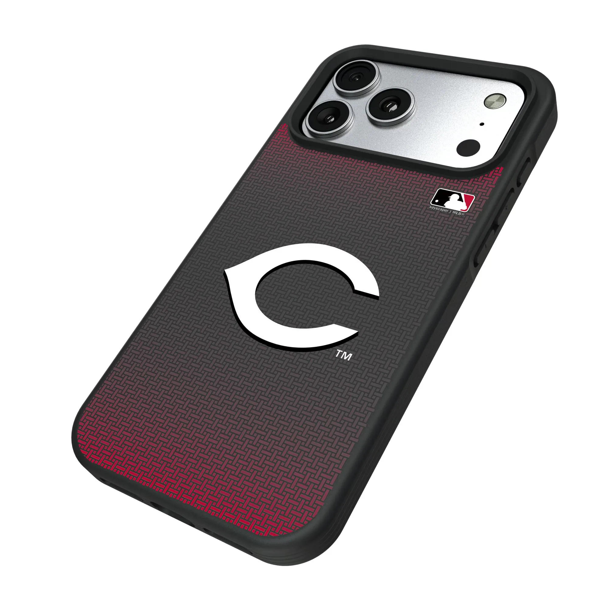 Alt View 1. Keyscaper - Cincinnati Reds Bump Case with 8.2ft Drop Protection - 13 Pro Max - Black.