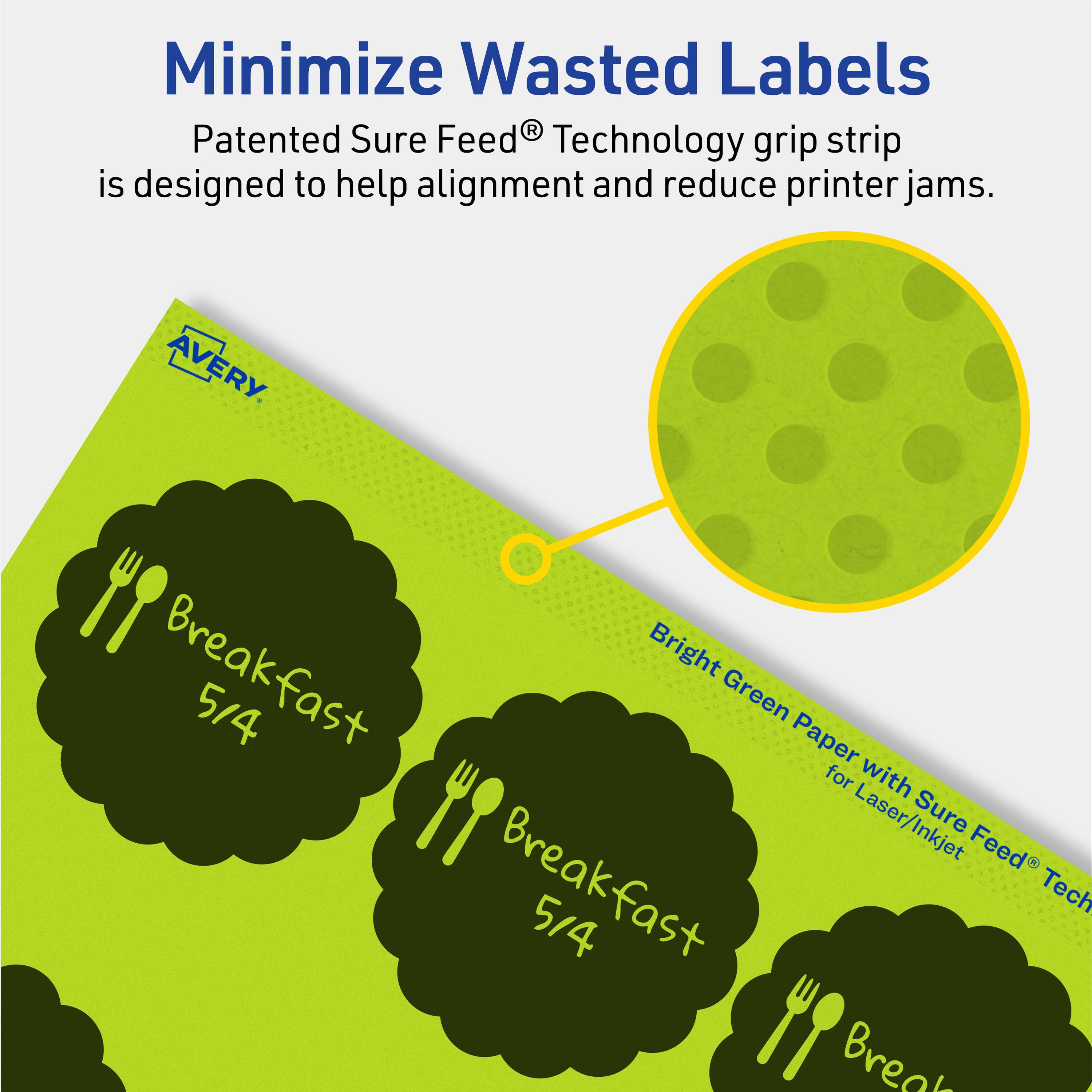 Avery Round Scalloped Labels, Bright 2.5