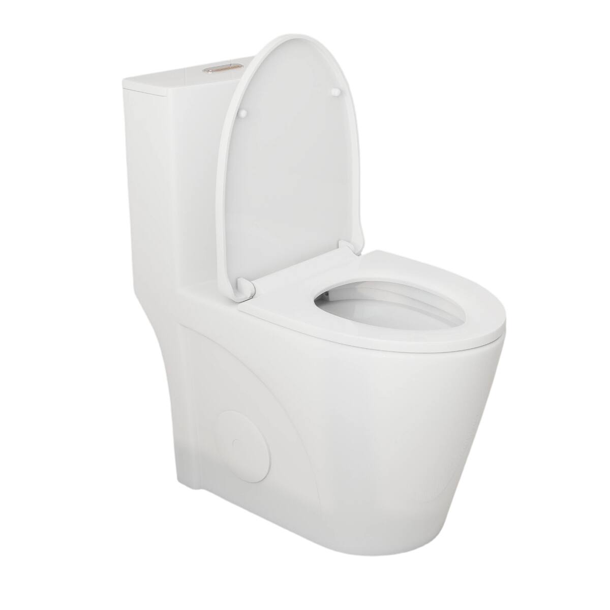 Alt View 6. Loheer - Loheer One Piece Dual Flush Toilet, Seventeen Inch ADA Comfort Height, Elongated Bowl - Gloss White.