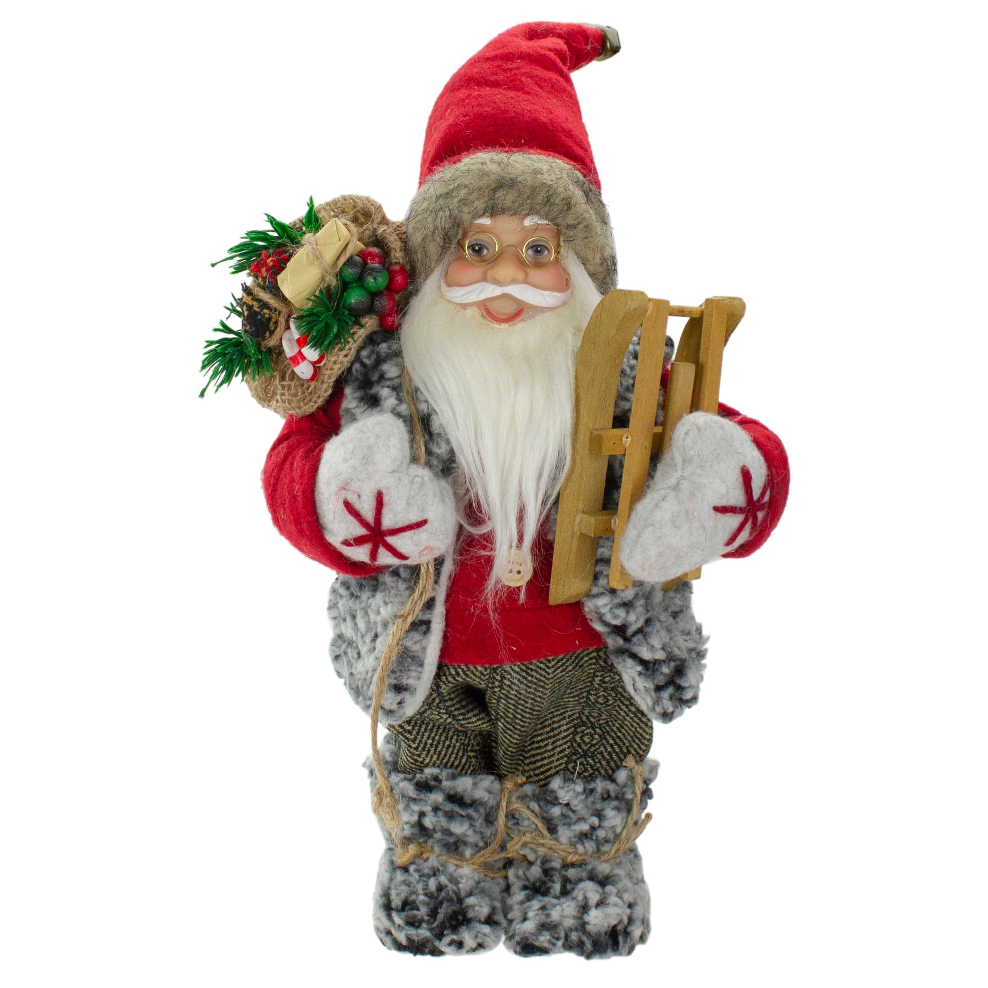 Northlight - Santa Claus with Presents and Sled Standing Christmas Figure - 12" - Red