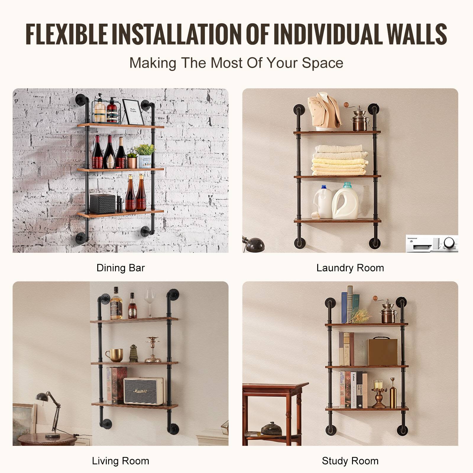 FLEXIBLE INSTALLATION OF INDIVIDUAL WALLS  
Making The Most Of Your Space  

Dining Bar  
Laundry Room  
Living Room  
Study Room