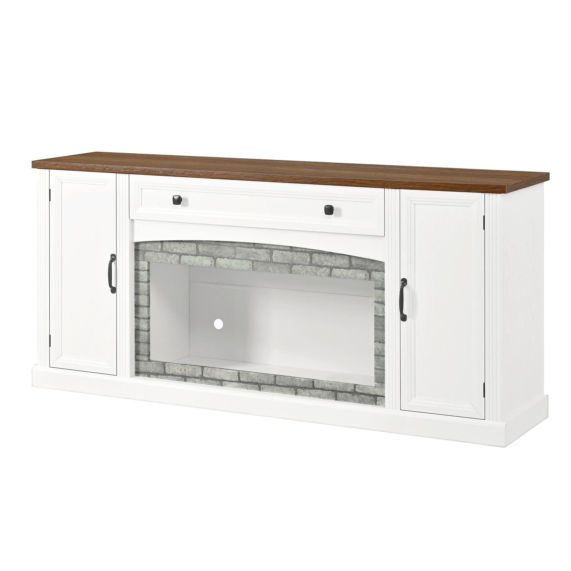 Left. Whisen - 3-Piece TV Stand Set for TVs up to 70-Inch,Modular Entertainment Center with Storage Cabinets,Bookshelves and Drawer - White.