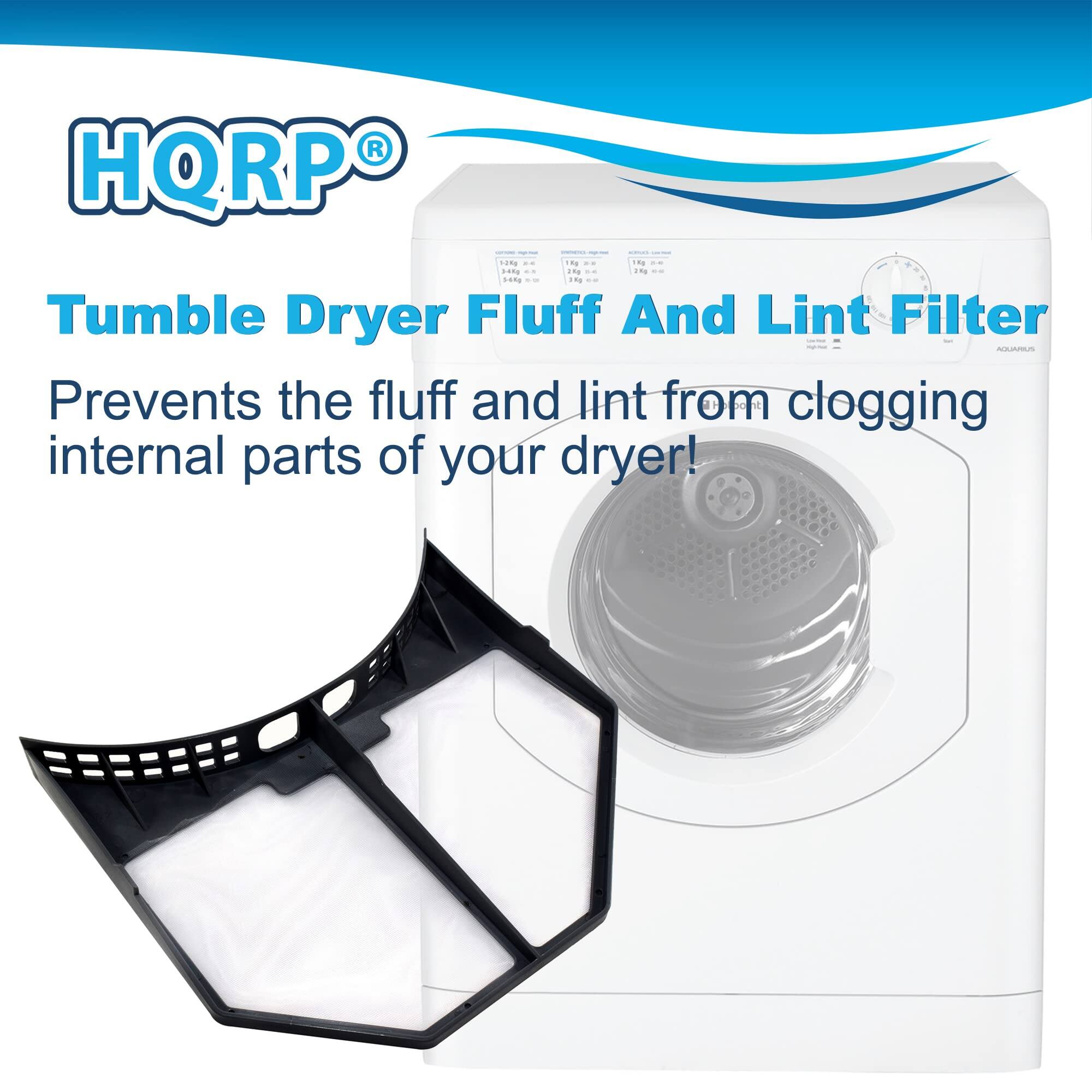 HQRP®  
Tumble Dryer Fluff And Lint Filter  
Prevents the fluff and lint from clogging internal parts of your dryer!