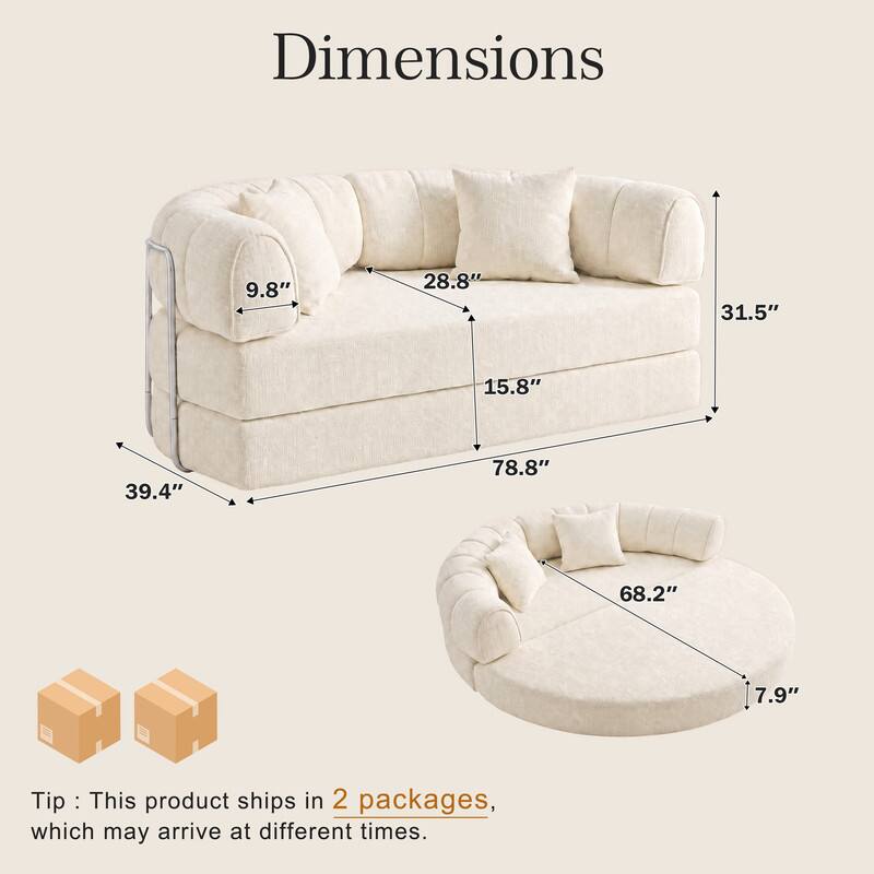 Dimensions
- 9.8"
- 28.8"
- 31.5"
- 15.8"
- 39.4"
- 78.8"
- 68.2"
- 7.9"

Tip: This product ships in 2 packages, which may arrive at different times.