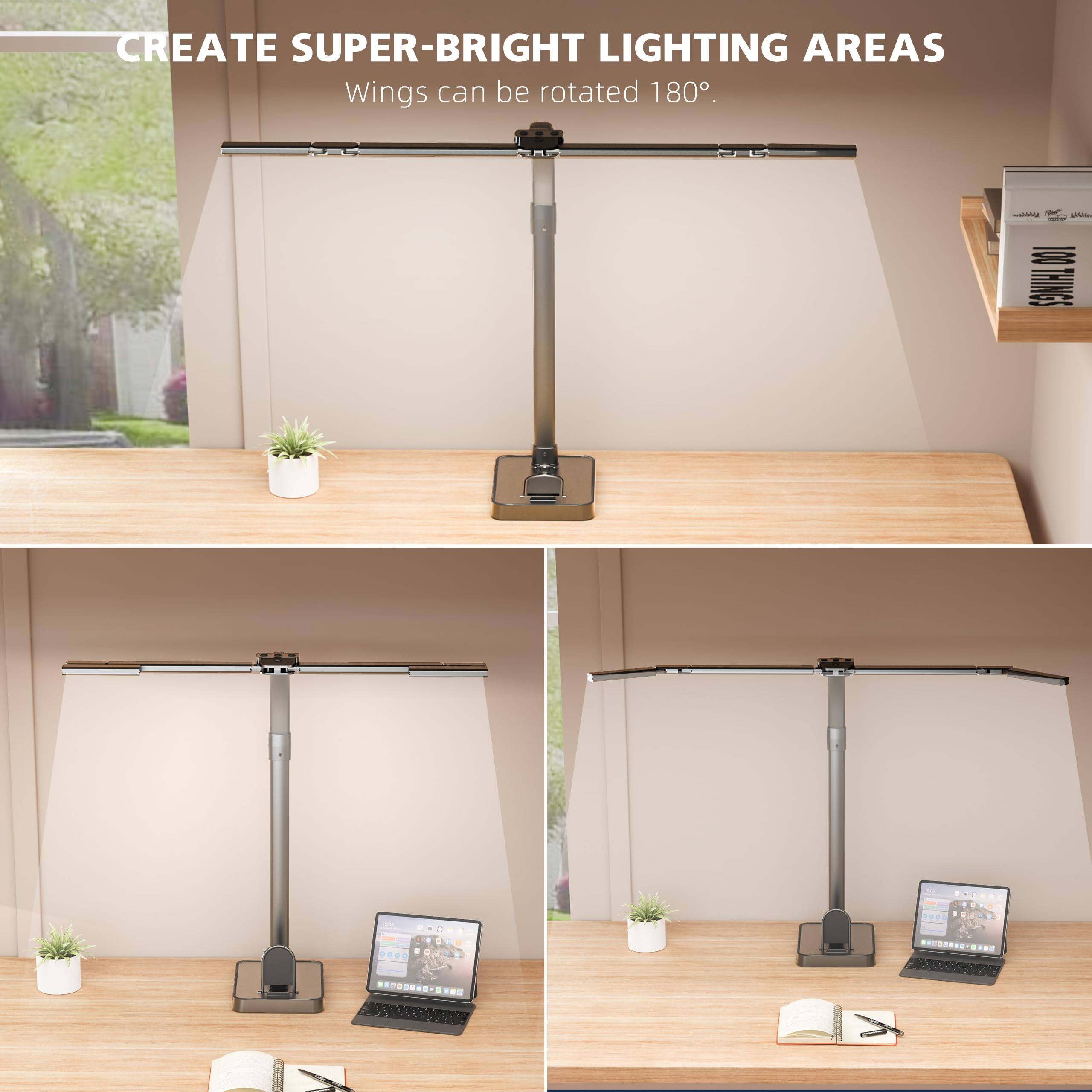 CREATE SUPER-BRIGHT LIGHTING AREAS  
Wings can be rotated 180°.