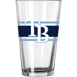 Logo Brands - Tampa Bay Rays 16oz. Stripe Pint Glass - Multicolor