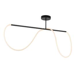 Jonathan Y - Alessio 48" Contemporary Minimalist 360 Adjustable Silicone Neon Rope Dimmable Linear Integrated LED Flush Mount - Black