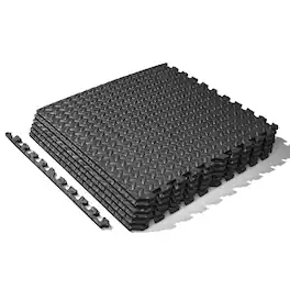 Sunny Health & Fitness - ½ Inch Thick Puzzle Exercise Mat - Black