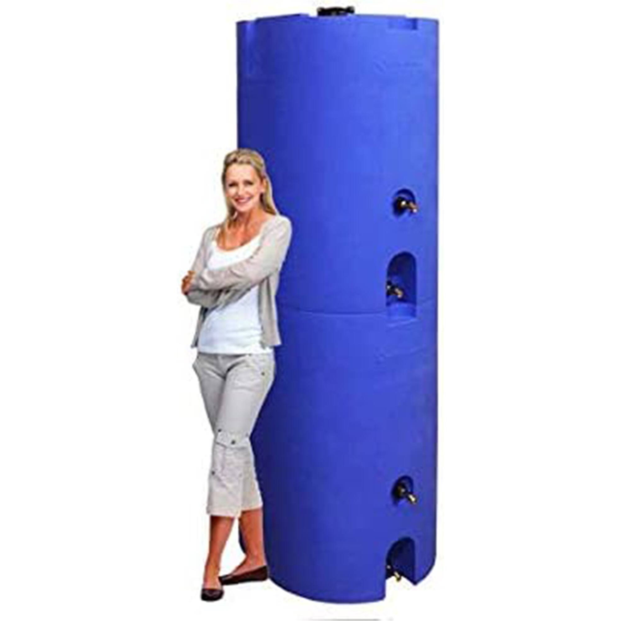Alt View 4. WaterPrepared - WaterPrepared 160 Gal Stackable Design Utility Water Tank with Large Cap, Blue - Blue.