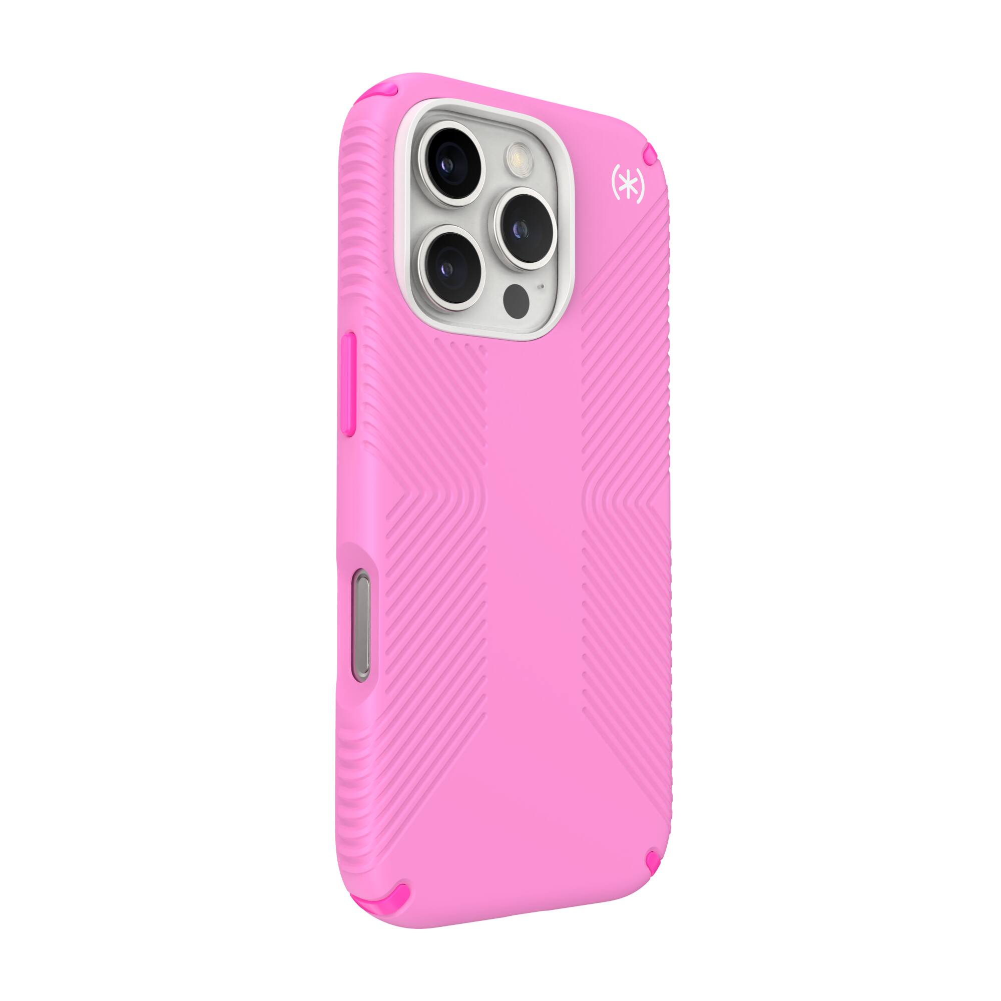 Left. Speck - Presidio2 Grip ClickLock Case with MagSafe for Apple iPhone 16 Pro - True Pink.