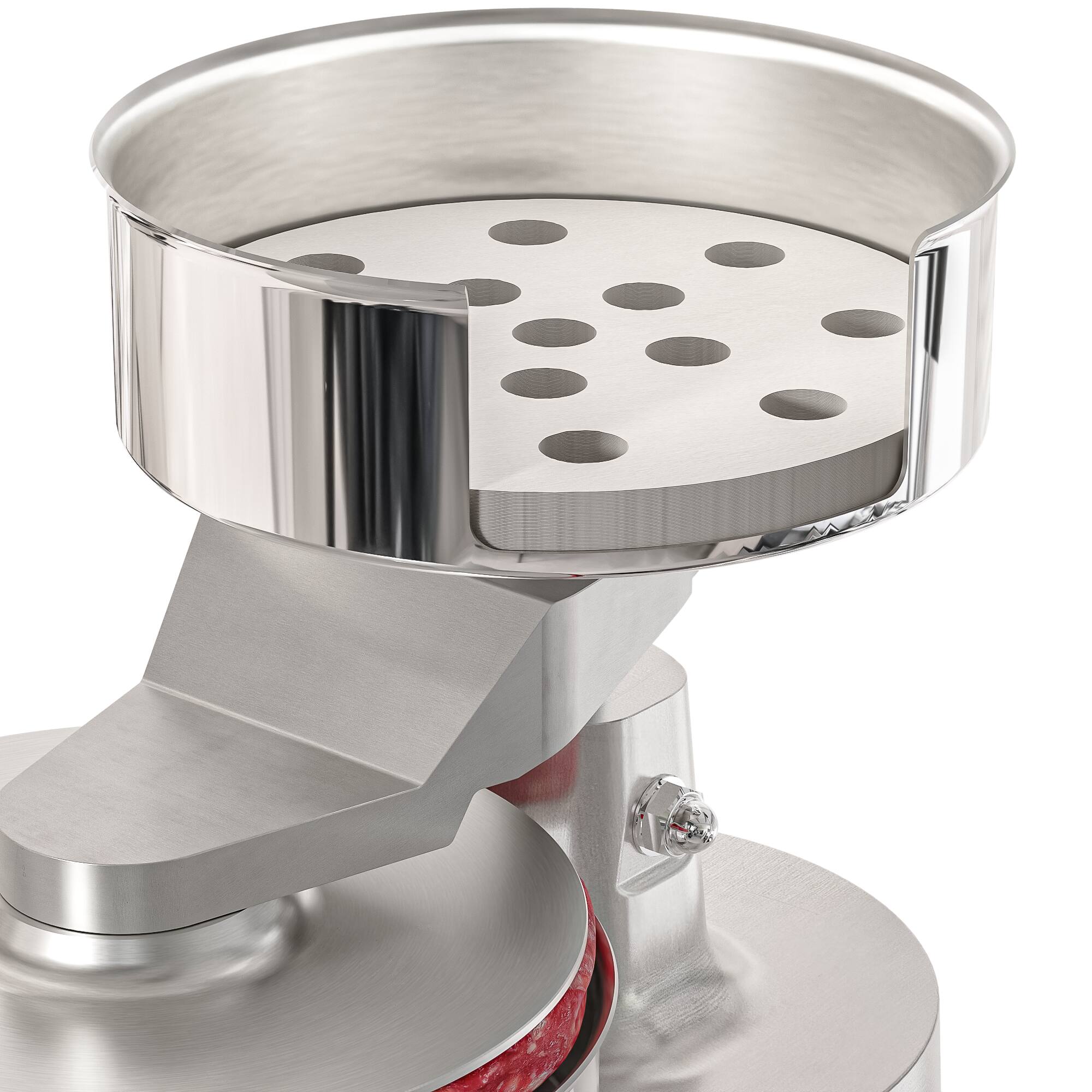 Angle. Koolmore - 6 in. Heavy-Duty Hamburger Patty Molding Press with Handle, CHM-6. - Stainless Steel.