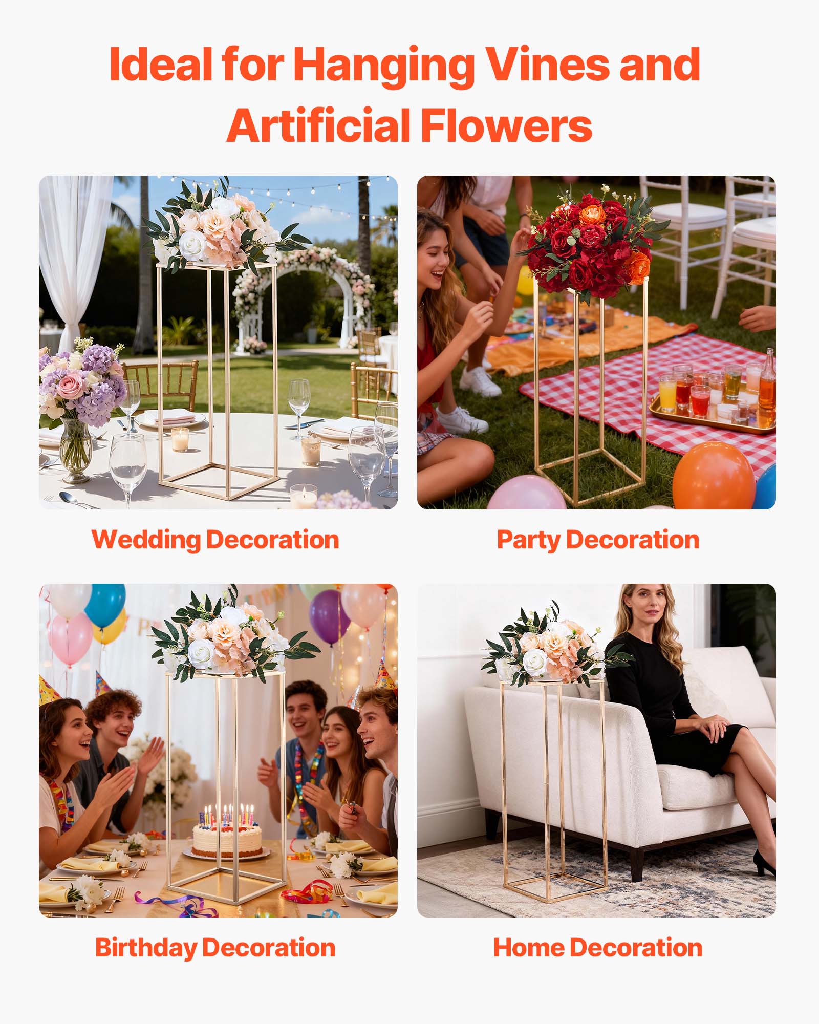 Ideal for Hanging Vines and Artificial Flowers

- Wedding Decoration
- Party Decoration
- Birthday Decoration
- Home Decoration