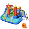 Front. Costway - Costway Inflatable Bouncer Water Climb Slide Bounce House Splash Pool w/ Blower - Multicolor.