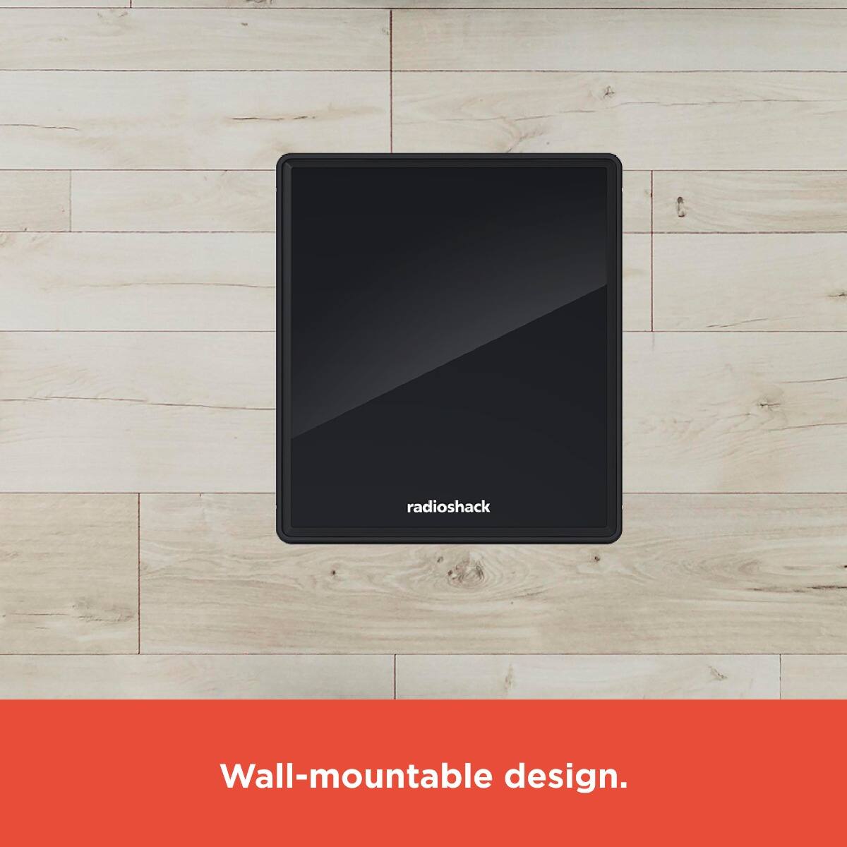 radioshack  
Wall-mountable design.