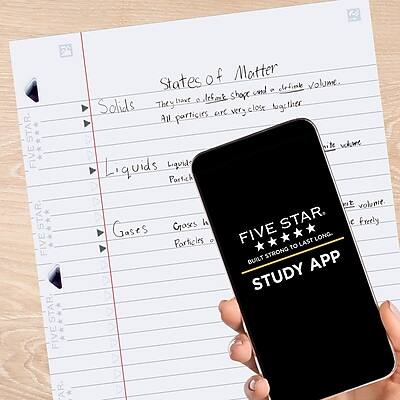 **States of Matter**

- **Solids**
  - They have a definite shape and definite volume.
  - All particles are very close together, tightly packed.

- **Liquids**
  - They have a definite volume but no definite shape.
  - Particles are close together but can move past each other.

- **Gases**
  - They have no definite shape or volume.
  - Particles are far apart and move freely.

---

**FIVE STAR**
**STUDY APP**
**FIVE STARS**
**STUDY TO LAST LONG**