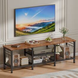 Furnulem - 55 In TV Stand for TVs up to 65 In - Brown