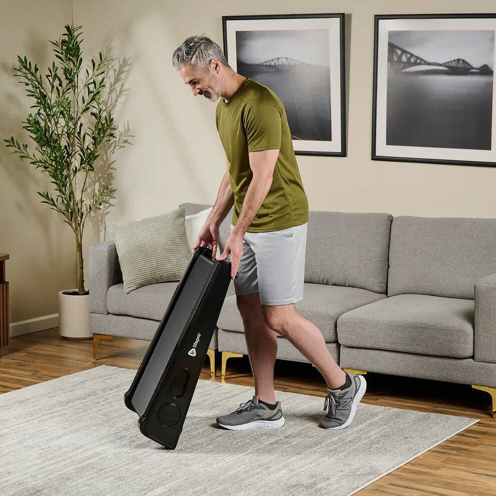 Left. LifePro - LifePro Walking Pad Treadmill Under Desk Walking Pad Mini Portable Treadmill for Home Office - Black.