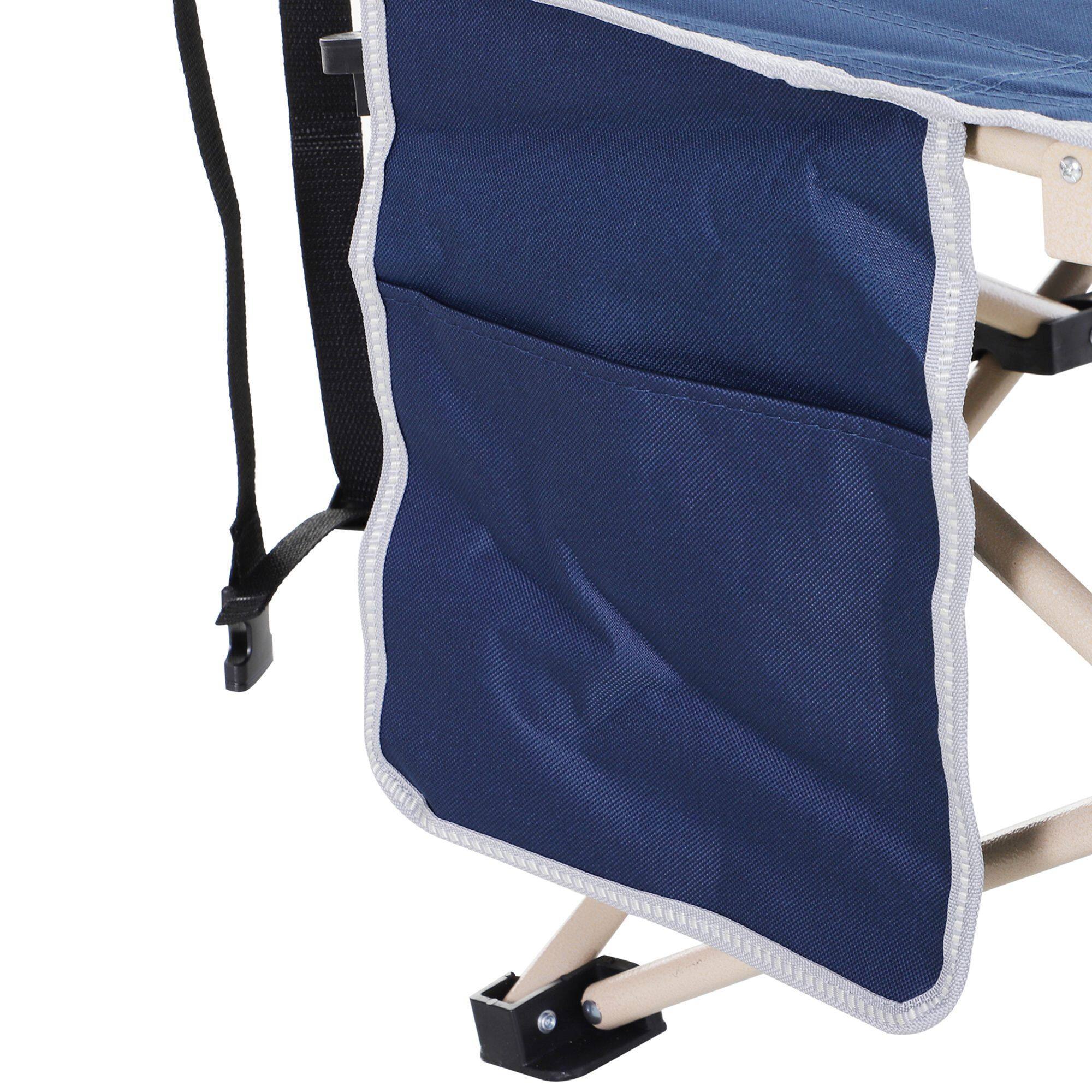 Alt View 7. Outsunny - Camping Cots for Adults with Carry Bag, Side Pocket, Outdoor Portable Sleeping Bed - Blue.