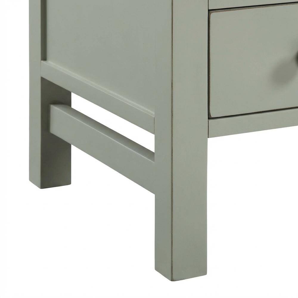 Alt View 1. FurniFact - Antique Gray Nightstand with 4 Storage Drawers and Casual Style - Gray.
