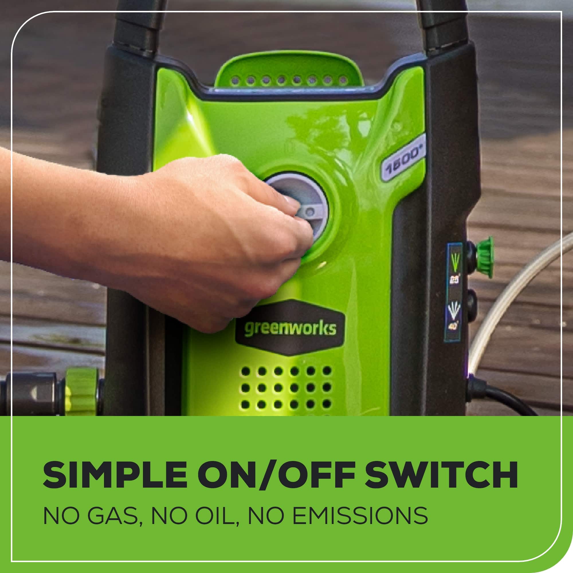 Greenworks 1500 PSI 1.2 GPM Pressure Washer (Upright Hand Carry