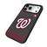 Alt View 1. Keyscaper - Washington Nationals Linen Logo iPhone Bump Case - 16 Pro Max - Black.