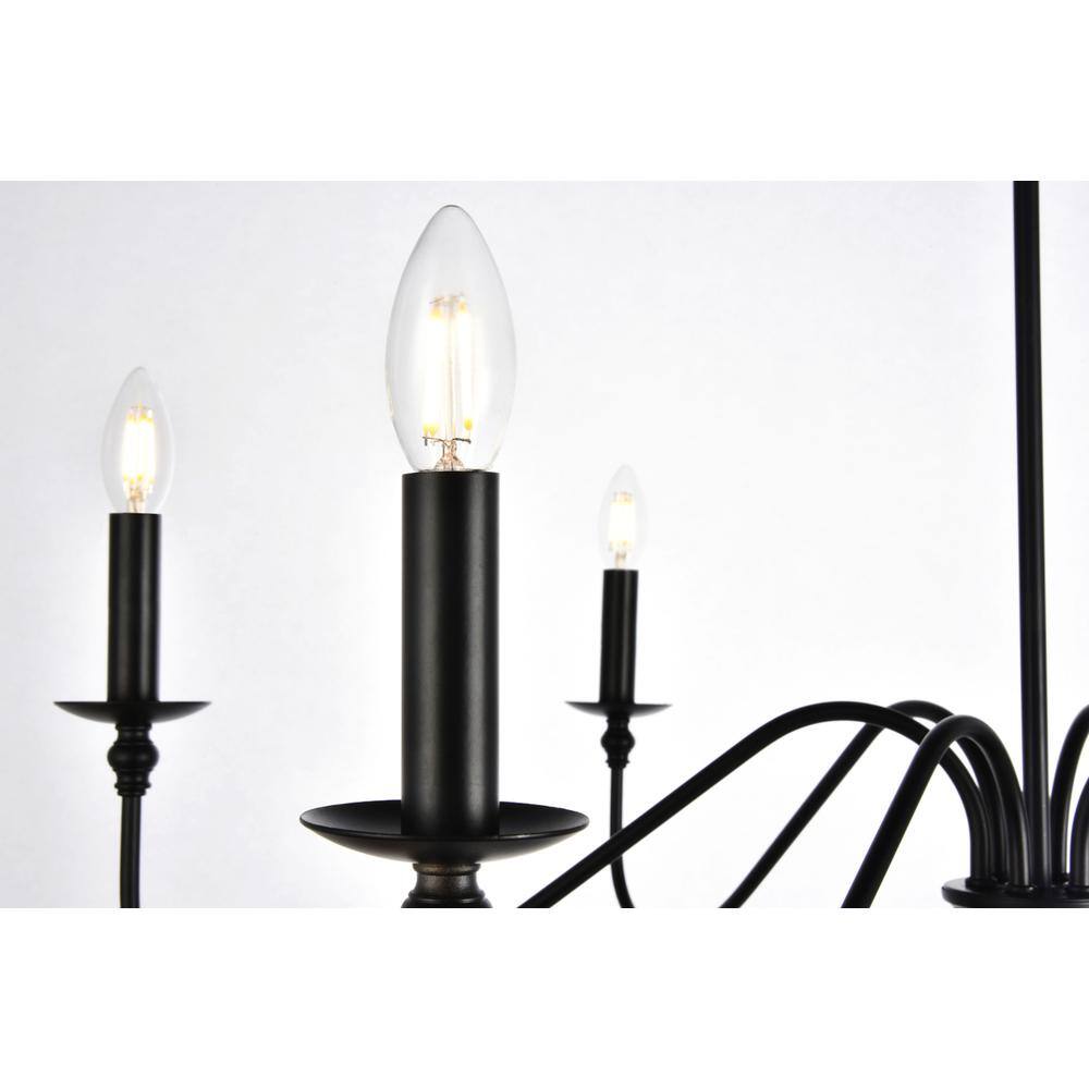 Alt View 1. Living District - Rohan Collection Chandelier D36 H19 Lt:6 Matte Black Finish - Matte Black.