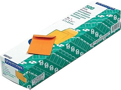 "Quality Park - Kraft #1 Envelope 2 1/4"" x 3 1/2"", 500/Box (QUA50162) - Brown" price history on PriceWatchPro