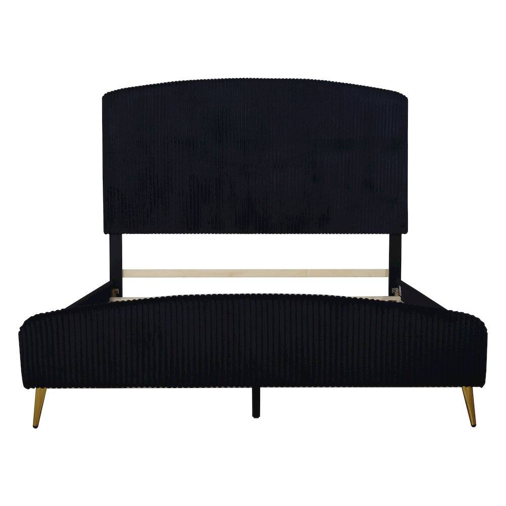 Back. New Classic Furniture - Kailani Wood Queen Bed - Black.