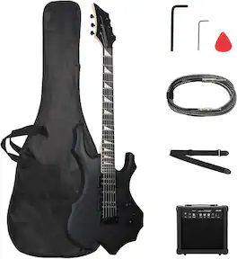 Winado - Burning Fire Design Electric Guitar Kit, 39-inch HSH Pickup Electric Guitar Beginner Guitar Set with Amplifier, Rosewood