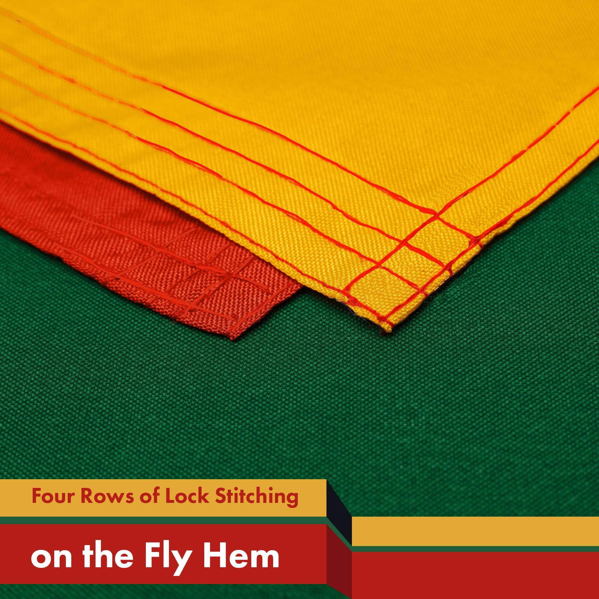 Four Rows of Lock Stitching on the Fly Hem