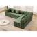 Front. KERDOM - L-Shaped Corduroy Couch Chaise Lounge, 78'' Foldable Sofa Bed 2pcs Combined, Spliced Block Modular Sectional Sponge Sofa - Olive Green.