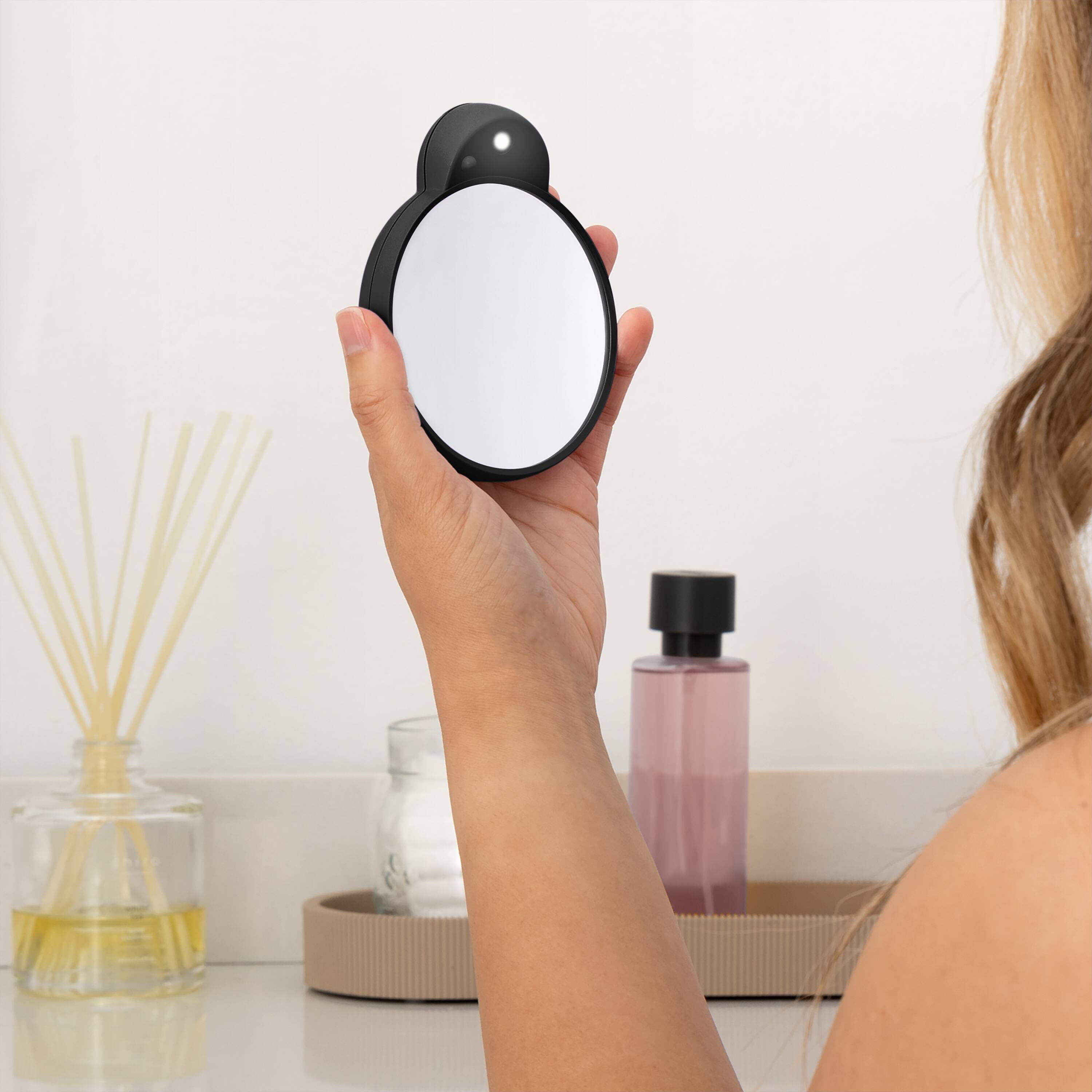 Alt View 2. Zadro - LED Lighted Compact Mirror with 10X Magnification and Suction Cups for Easy Mounting - Black.
