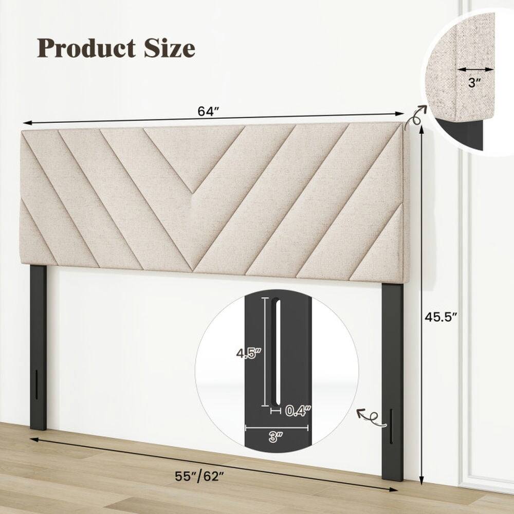 Product Size

- 64"
- 45.5"
- 55"/62"
- 3"
- 4.5"
- 0.4"