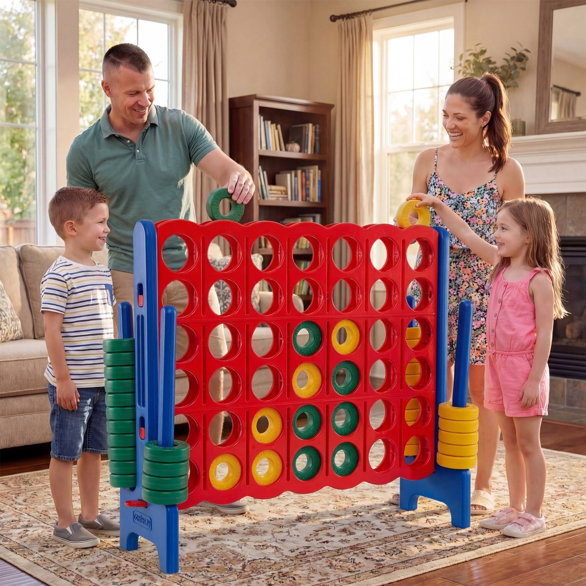 Alt View 1. Costway - Costway Jumbo 4-to-Score 4 in A Row Board Game Set Outdoor Indoor Kids Adults Family Fun - Blue + Red.