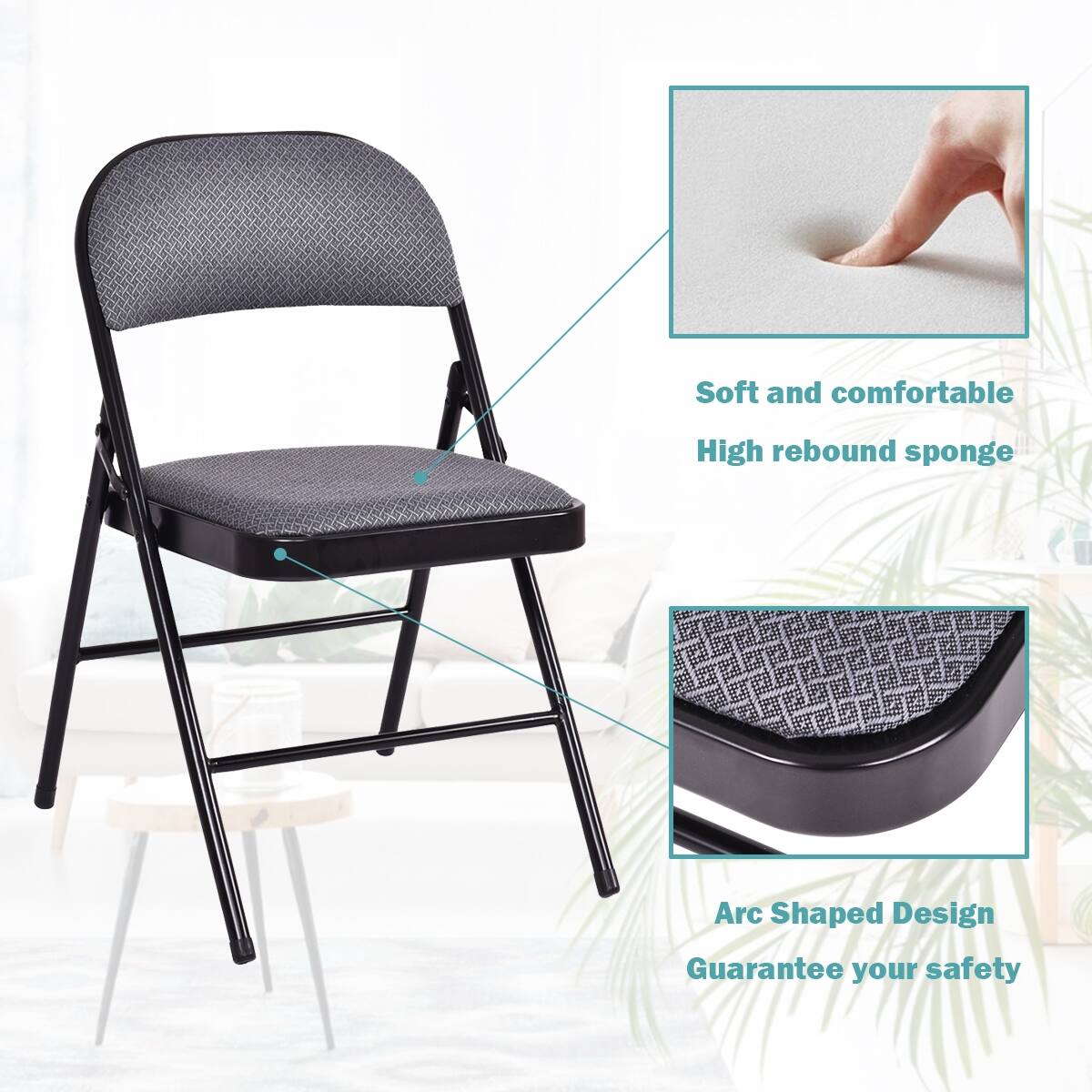 Soft and comfortable  
High rebound sponge  
Arc Shaped Design  
Guarantee your safety