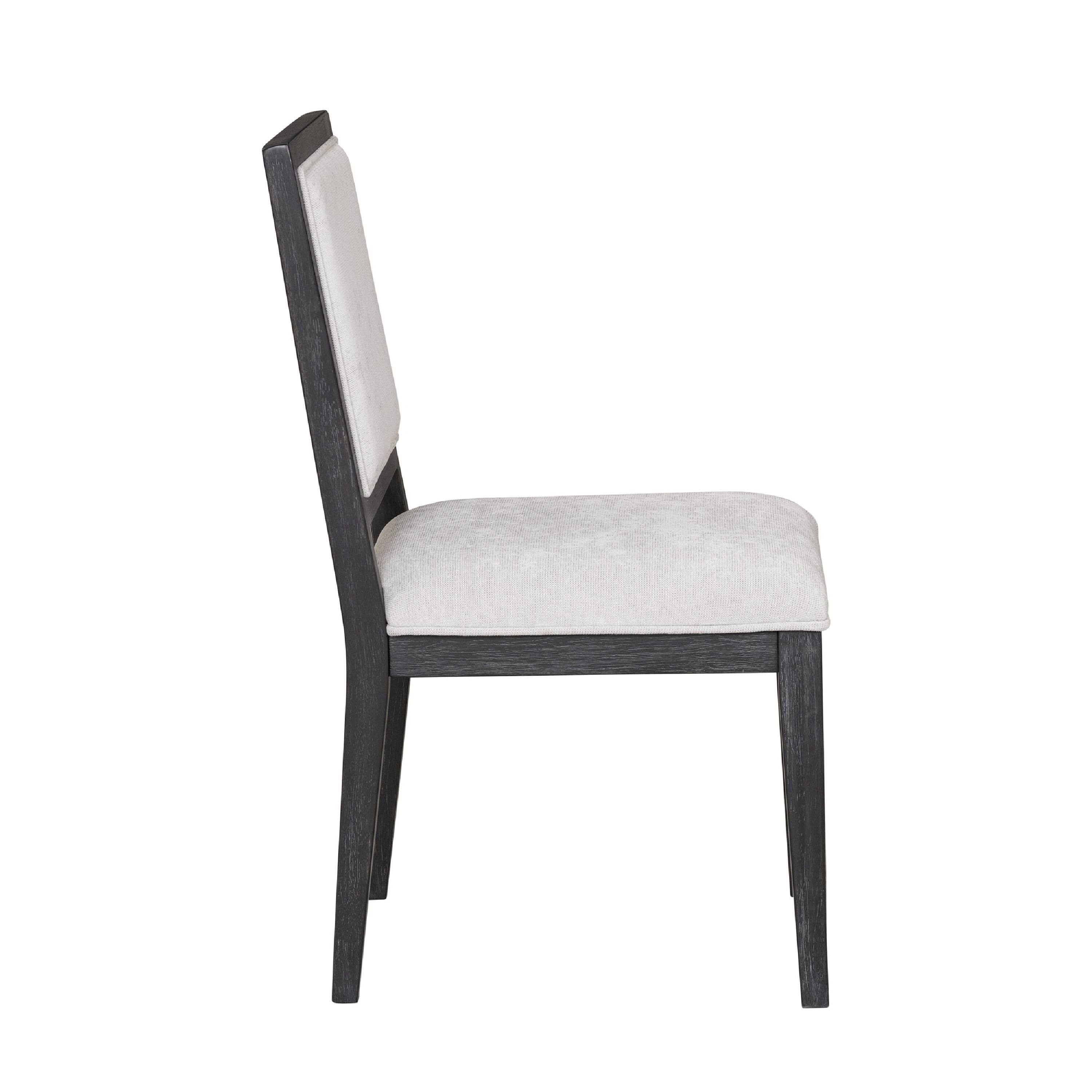 Alt View 2. Manhattan Lane - Kizie Dining Side Chair Set of 2, Farmhouse Panel Design, Black Wood - Black, White.