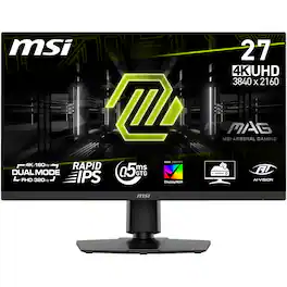 MSI - MAG 272URDF E16 27" Rapid IPS LCD UHD 160Hz/FHD 320Hz 0.5ms FreeSync Gaming Monitor with HDR400 (DisplayPort, HDMI) - Black