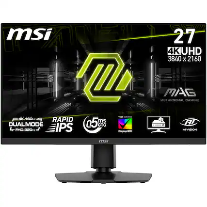msi msi 27 4K UHD 3840 x 2160 msi MAG ARSENAL GAMING VESA CERTIFIED 4K.160H RAPID msi DUAL MODE IPS 5ms GTG FHD/320H AI-VISION DisplayHDR msi