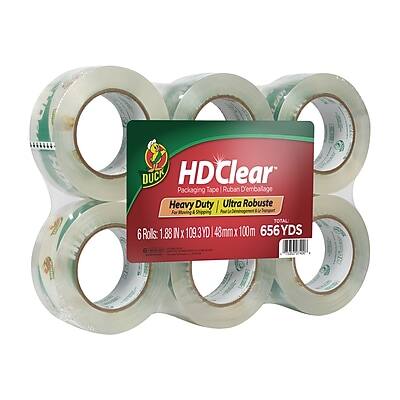 DUCK HDClear Packaging Tape Ruban D'emballage Heavy Duty Ultra Robuste For Shipping TOTAL! 6 Rolls: 1.88  109.3YD 48mmx 100m 656YDS