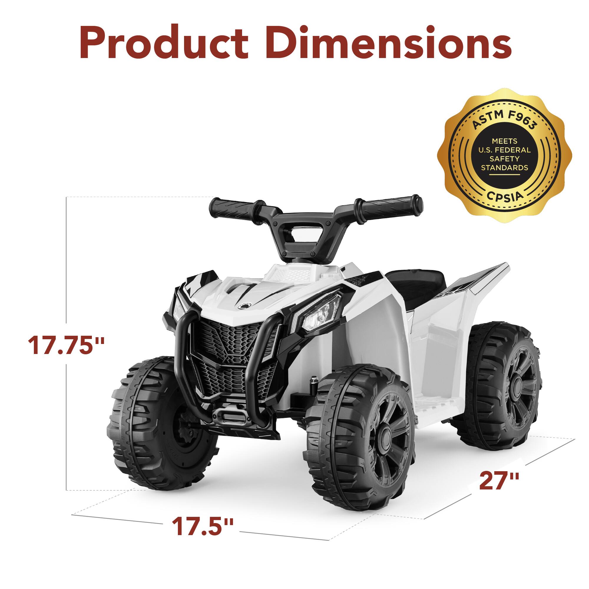 Product Dimensions: ASTM F963, Meets U.S. Federal Safety Standards CPSIA. Dimensions: 17.75" x 27" x 17.5".
