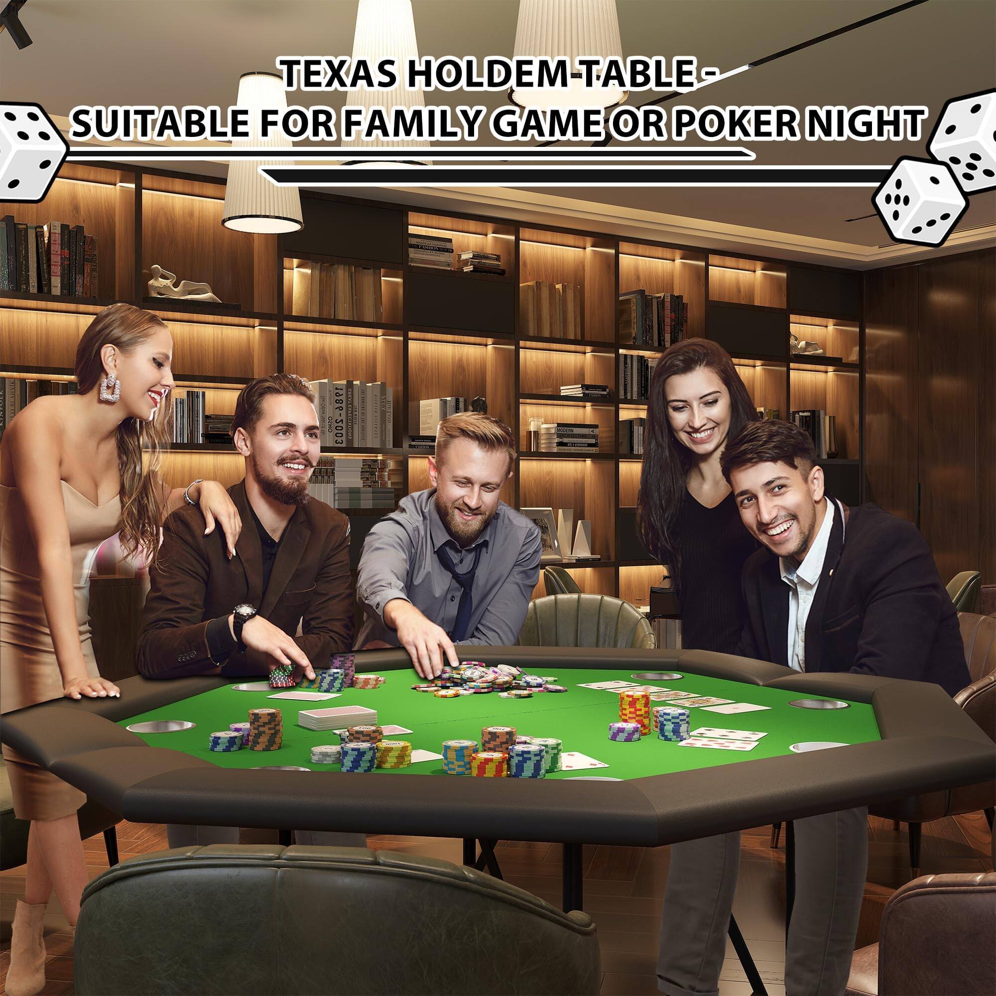 TEXAS HOLDEM TABLE  
SUITABLE FOR FAMILY GAME OR POKER NIGHT