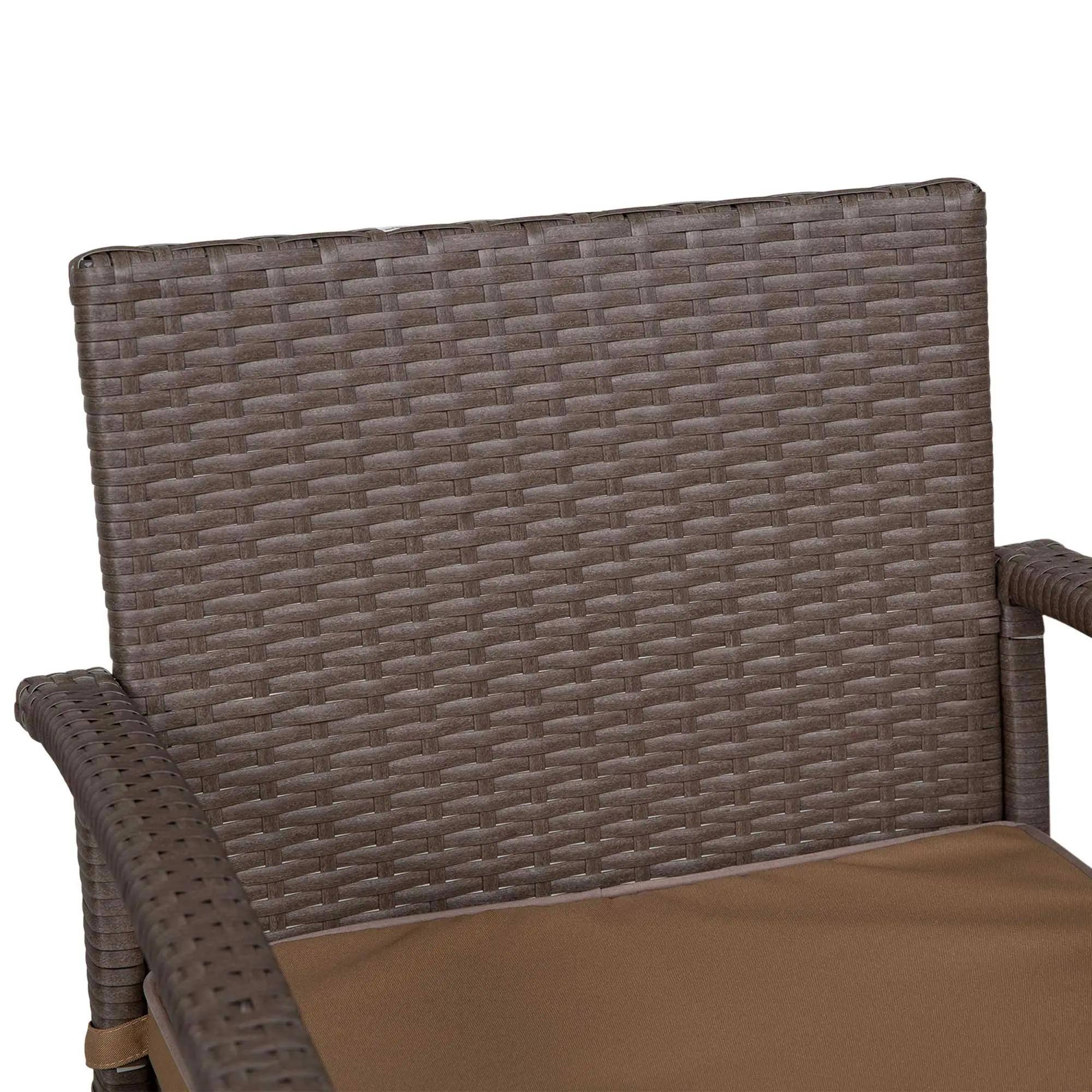 Alt View 1. Resenkos - Resenkos 3 PCS Rattan Wicker Bar Set, 1 Table And 2 Stools, Mixed Brown - Mixed Brown.