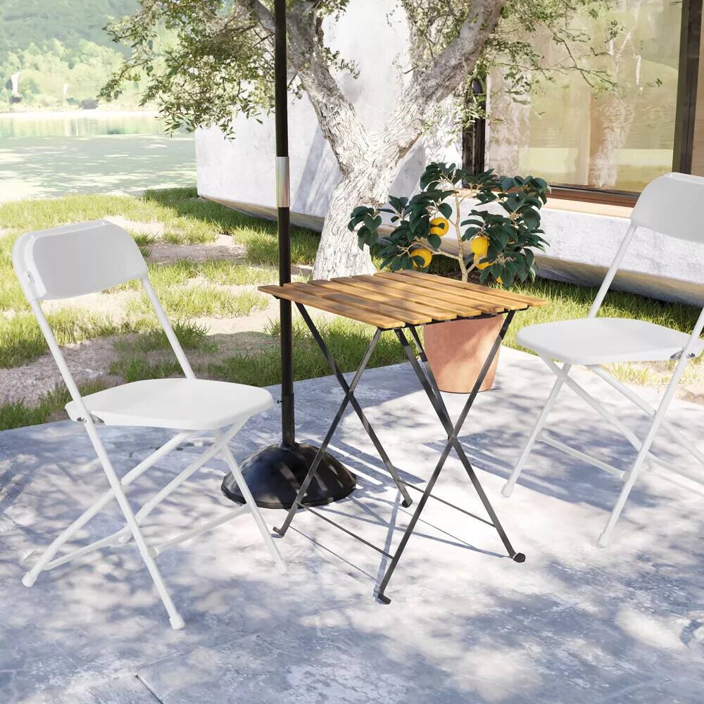 Alt View 5. Essen Blissed - 6 PCS Plastic Folding Chair, Folding Chair for Wedding Party Outdoor Indoor, Stackable Folding Chairs White - White.
