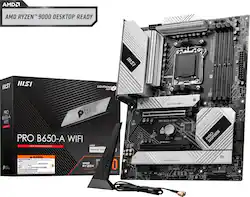 MSI - PRO B650-A WIFI (Socket AM5) AMD B650 ATX DDR5 Wi-Fi 7 Motherboard - Black - Front_Zoom