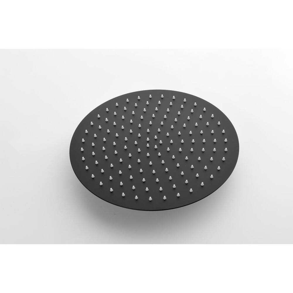 Back. JUJABU - Matte Black Shower System with Shower Head, Slide Bar, Bodysprays, Shower Arm, Hose, Valve Trim, and Lever Handles - Matte Black.